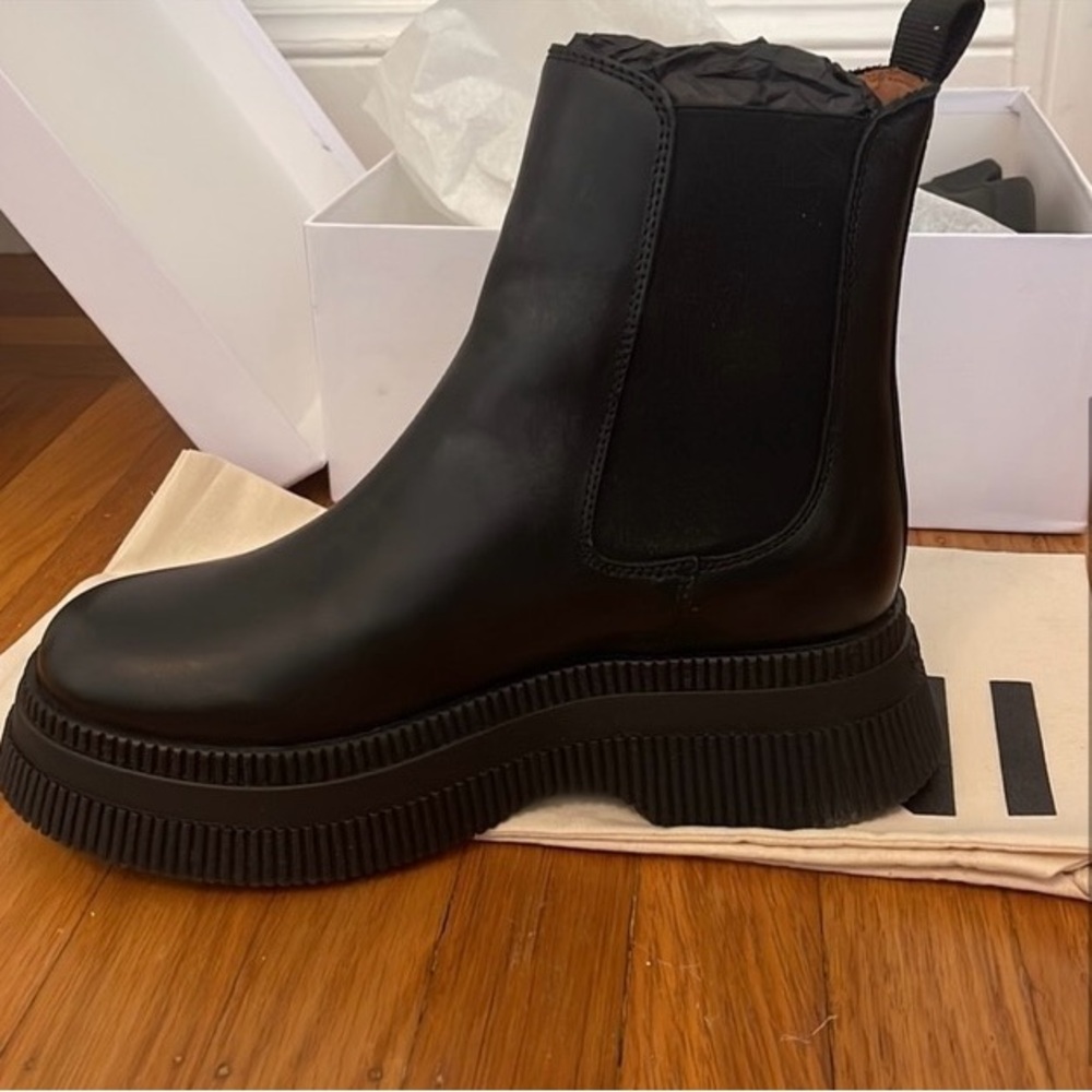 GANNI Creeper Calfskin Chelsea Boots